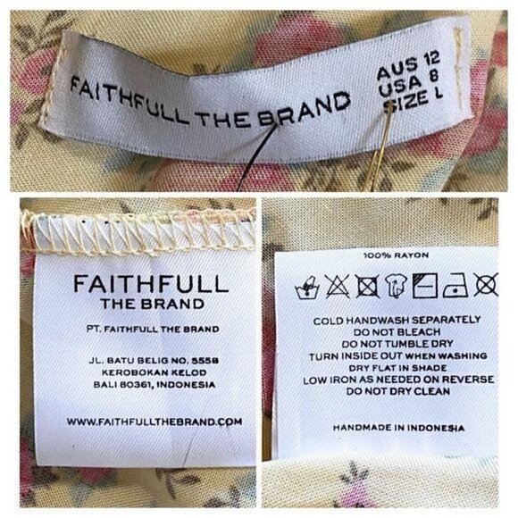 New Faithfull‎ the Brand Dress Tonia Mini Dress, SIZE US 8, Yellow - Picture 11 of 13